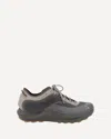 Roa Brown Mesh And Synthetic Lace-up Flat Shoes With Cushioned Sole In Brown