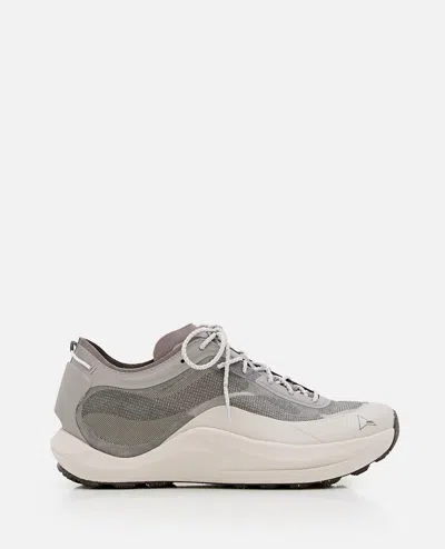 Roa Sella Rubber-trimmed Prowave Jacquard Trail Sneakers In Gray