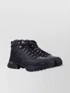 Roa Short Boot With Lug Sole And Metal Eyelets In Black
