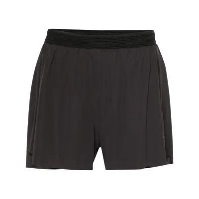 Roa Side-slit Logo-print Running Shorts In Black