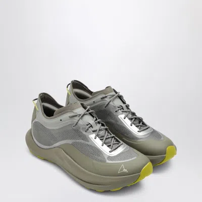 ROA ROA SNEAKER SELLA IN SILVER/NEON YELLOW FABRIC
