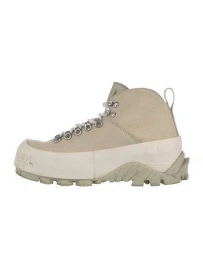 Pre-owned Roa Suede Lace-up Boots In Neutral