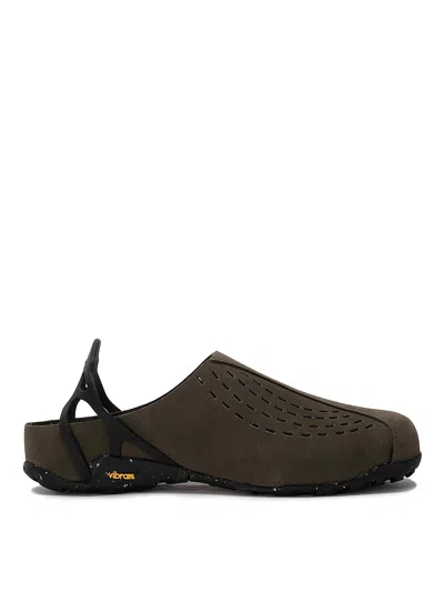 Roa Perforated Backless Sandals Rubber Sole In Green