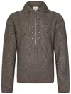 Roa Textured Knit Grey Sweater With Half Zip In Grey