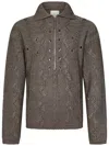 Roa Textured Knit Grey Sweater With Half Zip In Grey