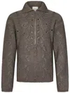 Roa Textured Knit Grey Sweater With Half Zip In Grey
