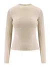 Roa Top Wavy In Misto Cotone Stretch In Neutral