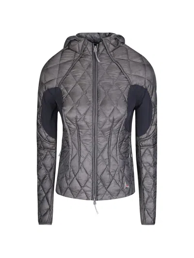 Roa Twiya Diamond-quilted Hooded Jacket In Gray