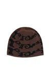 Roa Abstract Stitched Cotton Vortex Hat In Brown