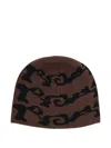 Roa Abstract Stitched Cotton Vortex Hat In Brown