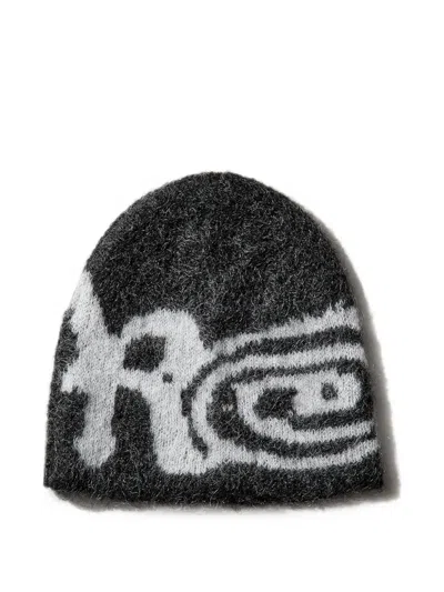 Roa Vortex Logo-intarsia Beanie Hat In Red