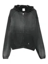 Roa Bee Sun Faded Zip Up Sweatshirt In Gray