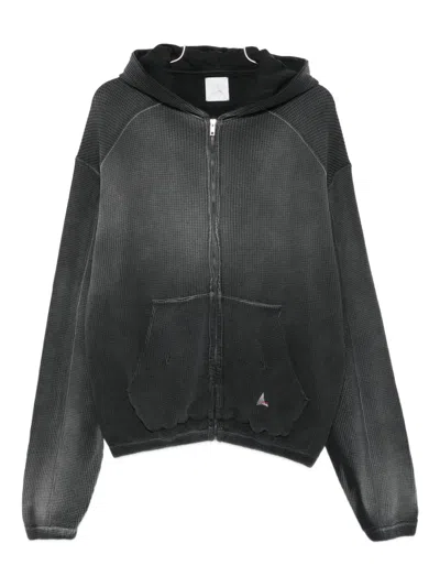 Roa Bee Sun Faded Zip Up Sweatshirt In Black