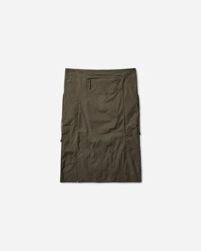 Roa Women S Gly See Through Mid Skirt Olive In Green