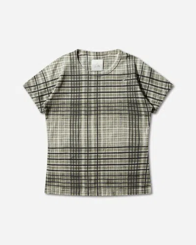 Roa Women S Taba Printed Check Baby T-shirt Sage In Multi