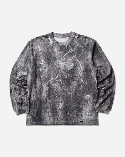 Roa Wrangler Washed Pattern Jersey Longsleeve T-shirt Owl Dark Camo In Gray