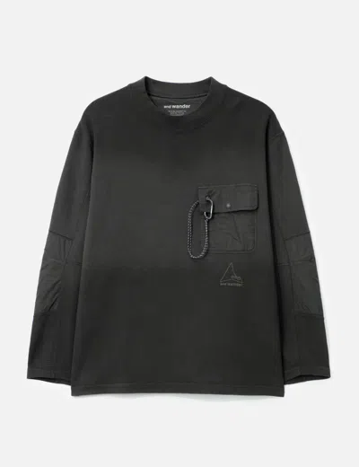 Roa X And Wander Garment-dyed Long Sleeve In Black