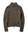 Roa Women S Tasna Mohair Zip Up Sweater Dark Taupe In Brown