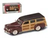 Road Signature 1948 Ford Woody Burgundy 1/43 Diecast Model Car By