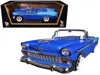 Road Signature 1956 Chevrolet Bel Air Convertible Dark Blue Metallic And Light Blue 1/18 Diecast Model Car By Road  In Blue