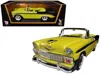 Road Signature 1956 Chevrolet Bel Air Convertible Yellow/black 1/18 Diecast Car Model By  In Yellow