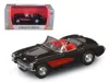 Road Signature 1957 Chevrolet Corvette Convertible Black 1/43 Diecast Model Car By