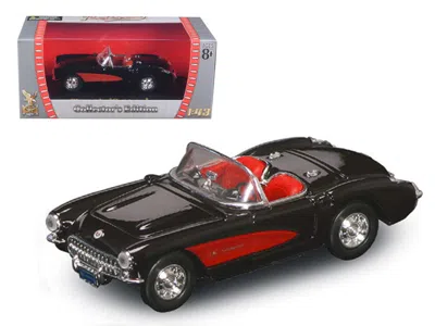 Road Signature 1957 Chevrolet Corvette Convertible Black 1/43 Diecast Model Car By