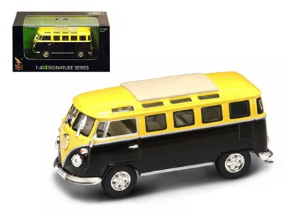 Road Signature 1962 Volkswagen Microbus Van Bus Yellow/black 1/43 Diecast Car By