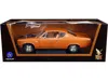 Road Signature 1970 Amc Rebel Brown Metallic With Matt Black Hood And Silver Stripes 1/18 Diecast Model Car By Road
