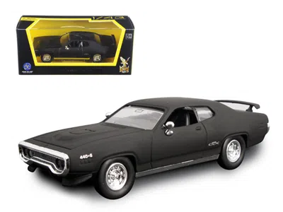 Road Signature 1971 Plymouth Gtx Matt Black 1/43 Diecast Model Car By