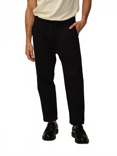 Road To Nowhere Haruto Drawstring Japanese Flannel Pant In Ink In Blue