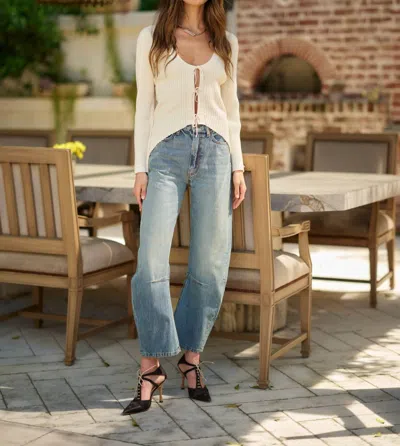 Road To Nowhere Women's Pilon Mid Rise Jeans In Marble Dusted Blue