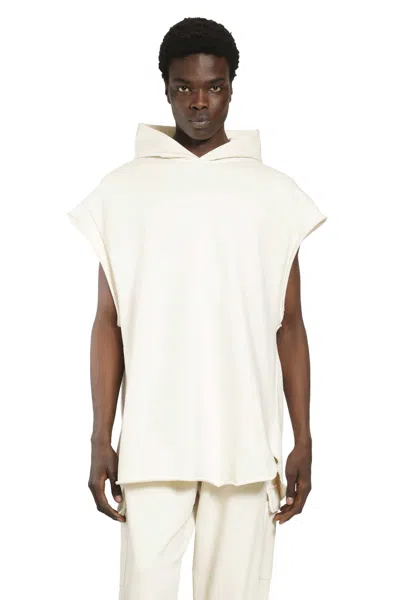 Roadless Cotton Jersey Sleeveless Hoodie In White
