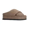 Roam Cross Stack Platform Sandals In Natural In White