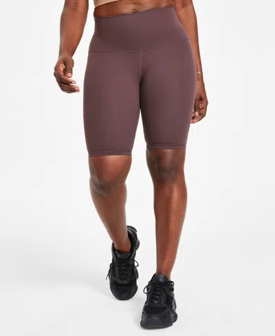 Roam Loud Women's Yarra Solid-color High-rise Biker Shorts In Dark Brown