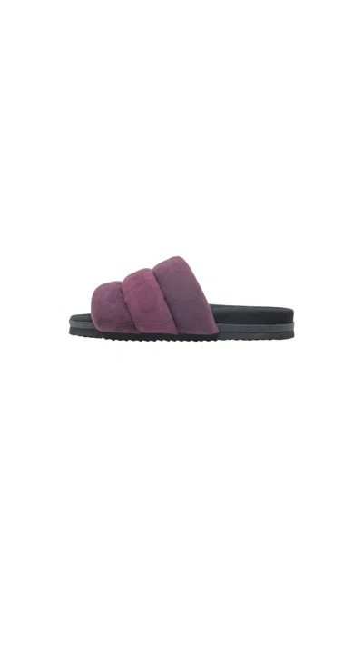 Roam Puffy Suede Slide In Berry In Pink