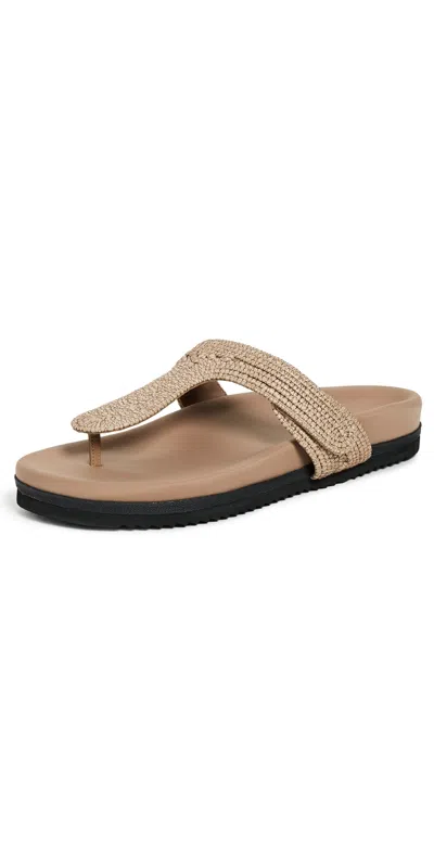 Roam Raffy T Strap Slides Natural