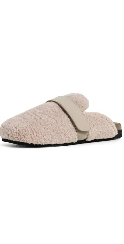 Roam Slim Fuzzy Loaf Mules Cement