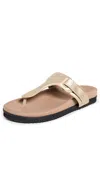 Roam The T Strap Slides Gold In Gold