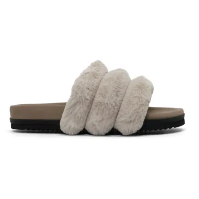Roam Women's Bunny Slider Slipper In Cement In Nude