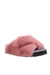 Roam Women's Cloud Faux Fur Sandals In Rose In Pink