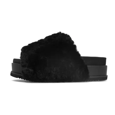 Roam Women's Cloud Shearling Stack Slip-on In Black
