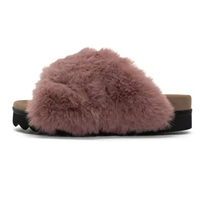 Roam Women's Cloud Slippers In Rose Faux Fur