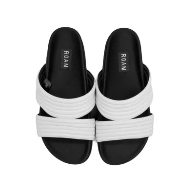 Roam Women's Crescent Quilt Sandal In White In Multi