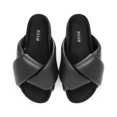 Roam Women's Foldy Puffy Sandals In Black