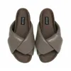 Roam Women's Foldy Puffy Slide Sandal In Taupe In Gray