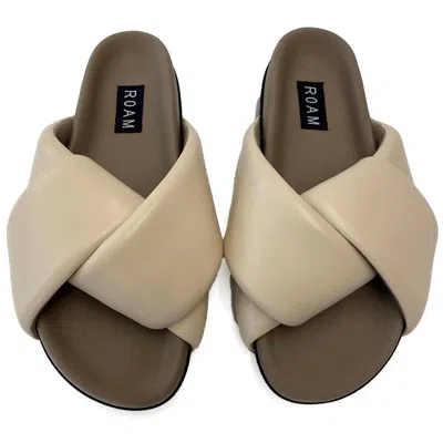 Roam Women's Foley Puffy Slides In Taupe In Brown