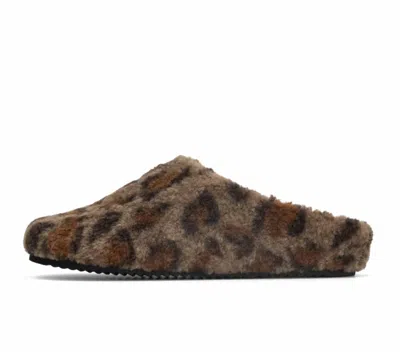 Roam Fuzzy Clog In Taupe Leopard In Brown