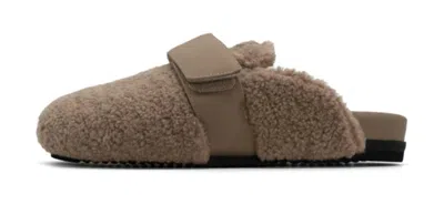 Roam Women's Fuzzy Loafer Mule In Oat In Brown