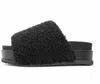 Roam Women's Fuzzy Platform Sandals In Black In Black